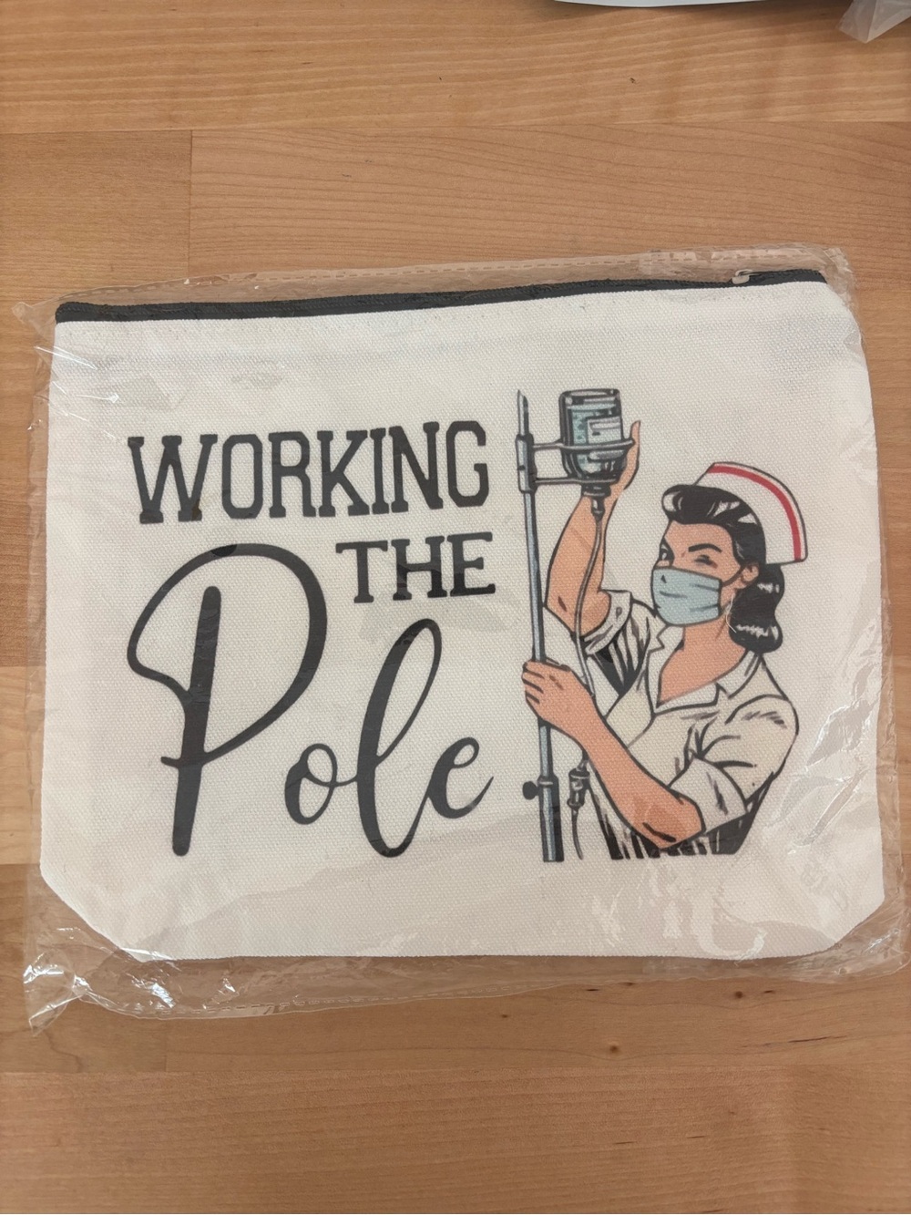 Working the Pole Nurse Cosmetic Bag - White
